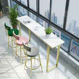 Glam Style 1/2/3/4 Pieces Faux Marble Bar Table Set Rectangular Counter Set for Home Use