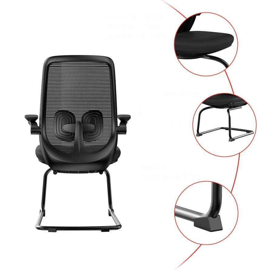 Modern No Wheels Desk Chair Microfiber Black High Back Chair Clearhalo 'furn' 'furn_office_chair' 'Furniture' 'Office Chairs' 'Office Furniture' 'office_chair' 1200x1200_d2bbf434-4830-4dde-9d02-5403aee754ff