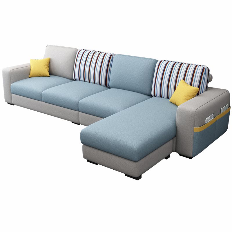 110.24"D x 59.1"W x 37.4"H Pillow Top Arm Sectionals, Modern High Back Sofa with Storage Clearhalo 'furn' 'furn_sectionals' 'Furniture' 'furniture_sectionals' 'kitchen' 'kitchen_sectionals' 'Living Room Furniture' 'Sectionals' 1200x1200_d2bc3c55-e260-4d2e-bdea-fe646356c0a6