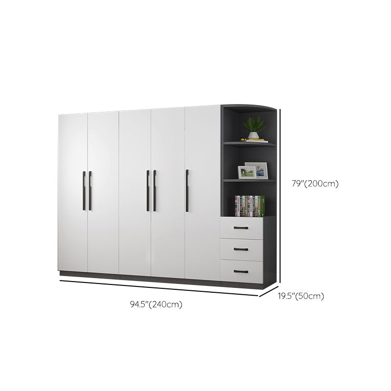 Moderne houten frame garderobe armoire vrijstaanbare garderobe met planken