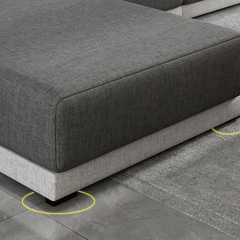 Contemporary Loose Back Removable Cushions Sofa with Reversible Chaise Clearhalo 'furn' 'furn_sectionals' 'Furniture' 'furniture_sectionals' 'kitchen' 'kitchen_sectionals' 'Living Room Furniture' 'Sectionals' 1200x1200_d2bd6ac2-6492-490e-aac3-edd362de348f
