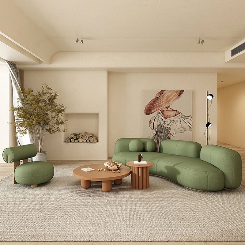 Eigentijdse strakke achterbank armloze gebogen loveseat voor woonkamer