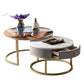 No Distressing Round Coffee Table Frame Nesting Coffee Table Set with Drawer Clearhalo 'Coffee & Accent Tables' 'Coffee Tables' 'coffee_tables' 'furn' 'furn_coffee_tables' 'Furniture' 'Living Room Furniture' 1200x1200_d2bec90c-e55e-4054-b5fc-7e045ad2a16a
