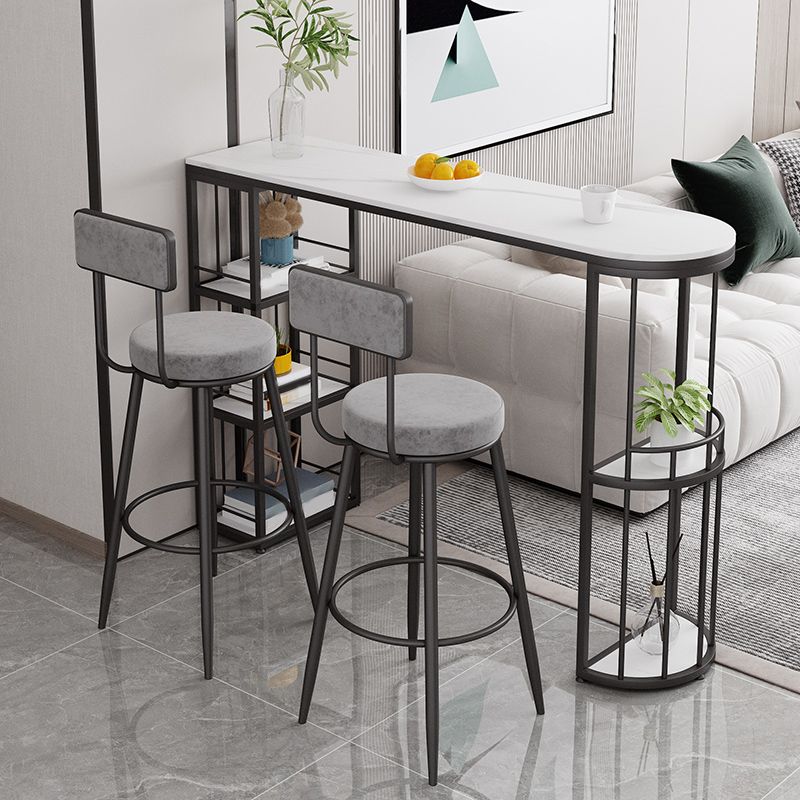 Modern Style Bar Table Stone Top Bar Table with Storage for Living Room Clearhalo 'Bar Furniture' 'Bar Tables' 'bar_tables' 'furn' 'furn_bar_tables' 'Furniture' 'Kitchen & Dining Furniture' 1200x1200_d2bef834-61f5-4d36-ab58-ace00deb63a0