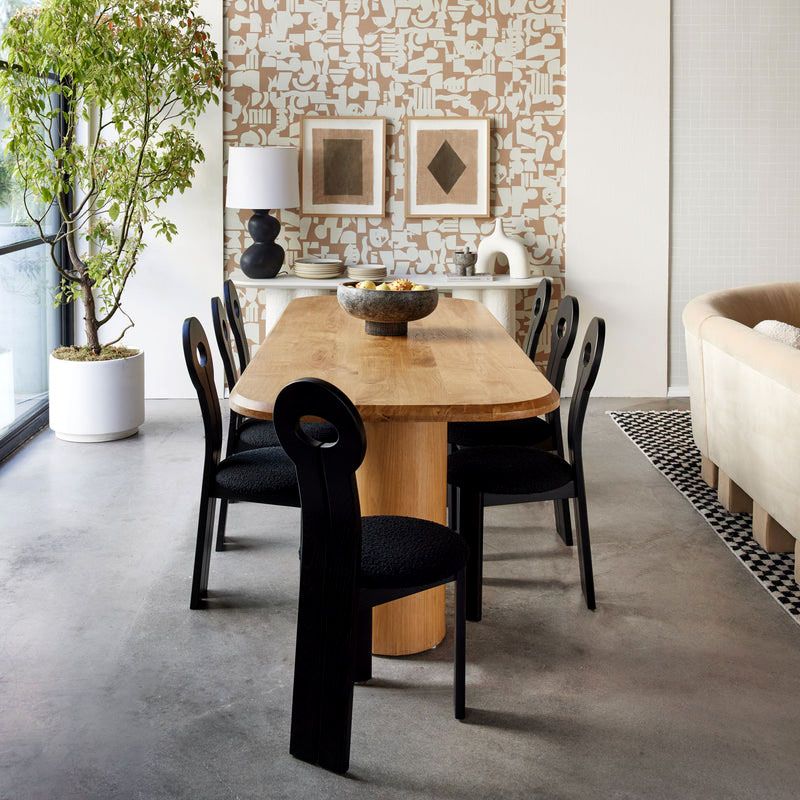 Vaste houten frame zijstoel Slat achterzijde stoel met linnen bekleed