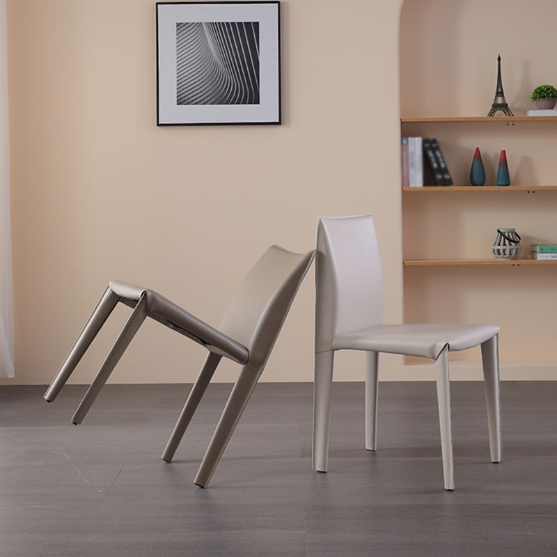 Matte Finish Side Chair for Dining Room Modern Solid Back Dining Chair