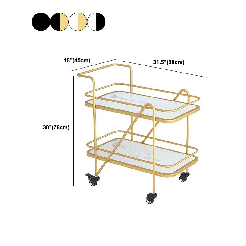 Rolling Modern Prep Table Metal Prep Table with Storage for Dining Room