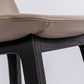 Taburete de bar de cuero con respaldo para mostrador Bristol con patas de madera