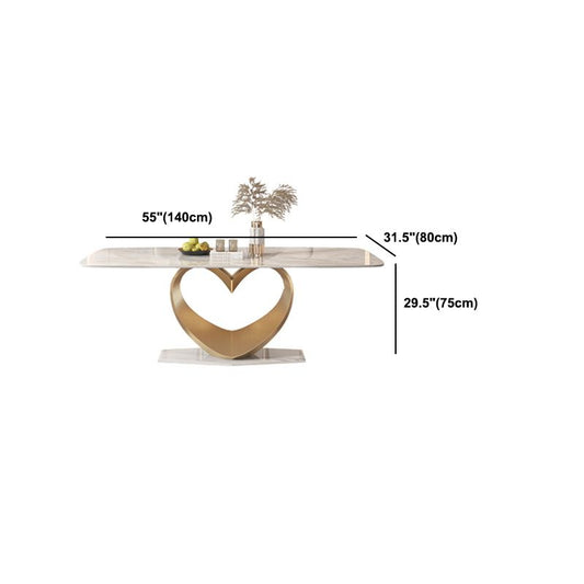 Ensemble de table en pierre fritté Rectangle Nordic Glam 1/4/5/7/9 Pièces