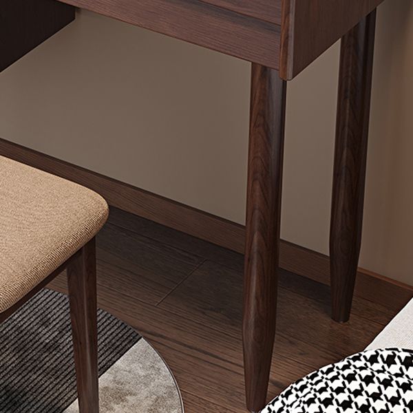 Traditional Wooden Makeup Vanity Table with Stool for Bedroom