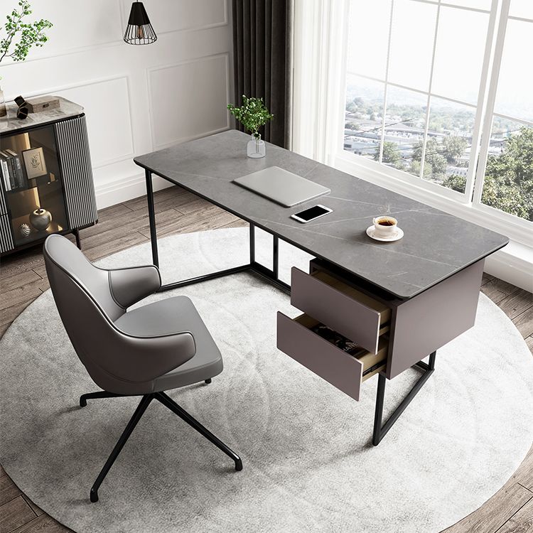 23" Wide Industrial Writing Desk Rectangular 2-Drawer Office Desk Clearhalo 'furn' 'furn_office_desk' 'Furniture' 'Office Desks' 'Office Furniture' 'office_desk' 1200x1200_d2c45920-4080-4802-992c-65740a9a49ce