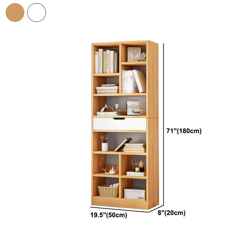Vertical Manufactured Wood Scandinavian Etagere Bookshelf with Drawer Clearhalo 'Bookcases' 'furn' 'furn_bookcases' 'Furniture' 'furniture_bookcases' 'kitchen' 'kitchen_bookcases' 'Living Room Furniture' 'Office Furniture' 1200x1200_d2c55009-4291-4ed4-a57f-f1b406e1d3e7