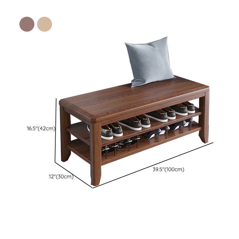 Banc de banc en bois en caoutchouc moderne RECTANGE DU BANCHE DE RETOUR 12 "de largeur avec rangement