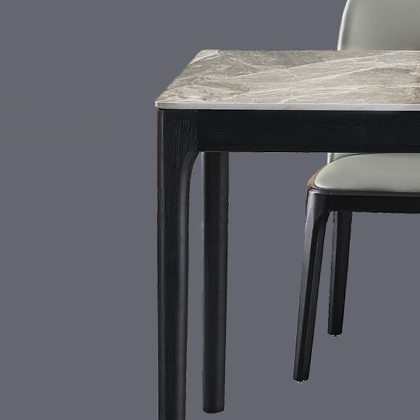 Rectangle Mid-Century Modern Dining Table Two-Color Fixed Table with Sintered Stone Clearhalo ' dining_table' 'Dining Tables & Seating' 'Dining Tables' 'furn' 'furn_dining_table' 'Furniture' 'furniture_dining_table' 'Kitchen & Dining Furniture' 'kitchen&dining_furn' 'kitchen' 'kitchen_dining_table' 1200x1200_d2c7ade9-6bcd-4200-8072-8f028edd960f