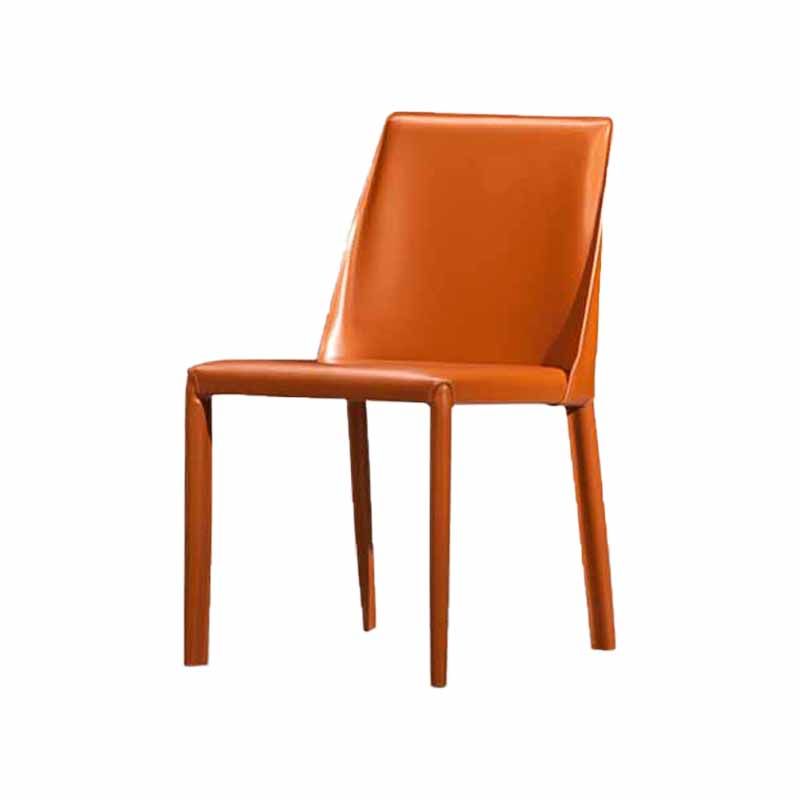 Designer Style Restaurant Solid Back Side Chair Saddle Leather Dining Chair Clearhalo ' kitchen&dining_furn' 'Dining Chairs' 'Dining Tables & Seating' 'dining_chair' 'furn' 'furn_dining_chair' 'Furniture' 'furniture_dining_chair' 'Kitchen & Dining Furniture' 'kitchen' 1200x1200_d2ca3773-0b9c-41dc-b9ac-c3b7615e0abb