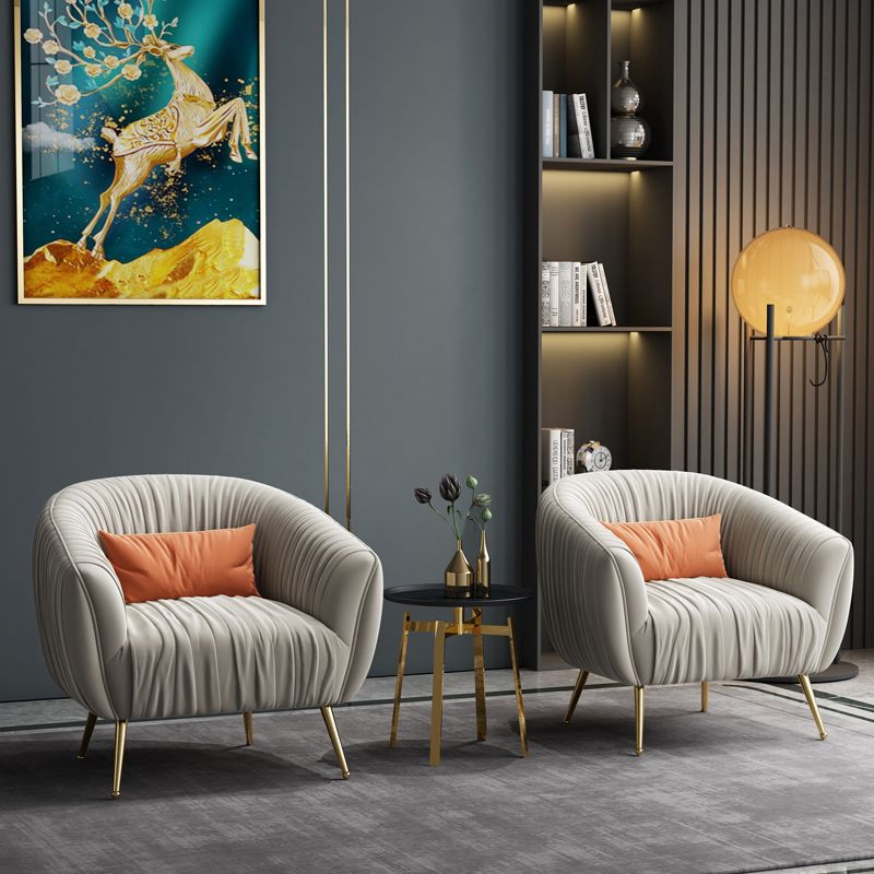 Modern Pillow Back Chair Solid Color Upholstered Sloped Arms Chair Clearhalo 'Accent Chairs' 'accent_chairs' 'Chairs & Seating' 'furn' 'furn_accent_chairs' 'Furniture' 'Living Room Furniture' 1200x1200_d2cac692-b0a9-4a9e-ba41-7360584cb20f