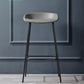 Modern Leather Counter Bar Stool Black Base Footrest Low Back Counter Stool
