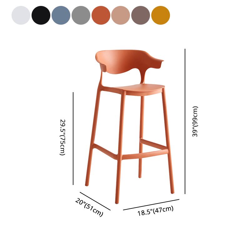 29-inch Modern Counter Bar Stool Armed Plastic Indoor Bar Stool with Footrest Clearhalo 'Bar Furniture' 'Bar Stools' 'bar_stools' 'furn' 'furn_bar_stools' 'furniture_bar_stools' 'Kitchen & Dining Furniture' 'kitchen&dining_furn' 'kitchen' 'kitchen_furn' Furniture' 1200x1200_d2cbd664-0413-45bb-bdd9-d3260b7fb9df