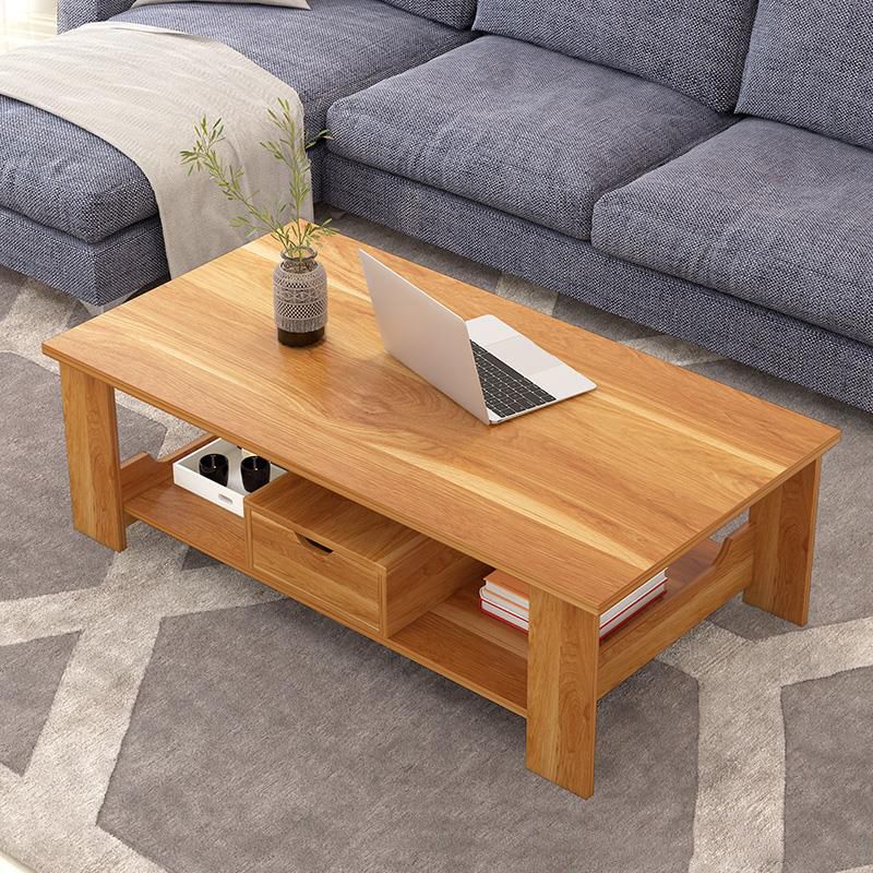 Contemporary Wooden with Storage Shelf Rectangular Single Coffee Table Clearhalo 'Coffee & Accent Tables' 'Coffee Tables' 'coffee_tables' 'furn' 'furn_coffee_tables' 'Furniture' 'Living Room Furniture' 1200x1200_d2cc11ed-f1d6-4815-927e-5820f1fd64ca