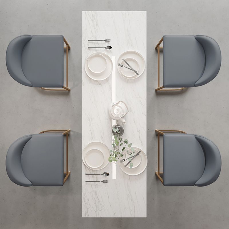 Glam Rectangle Faux Marble Pub Bar Table Gold Iron Bar Dining Table with Double Pedestal Clearhalo 'Bar Furniture' 'Bar Tables' 'bar_tables' 'furn' 'furn_bar_tables' 'Furniture' 'furniture_bar_tables' 'Kitchen & Dining Furniture' 'kitchen&dining_furn' 'kitchen' 1200x1200_d2cc3f0d-d7b7-4018-85ee-65dbb025a44e