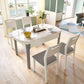 Contemporary Dining Table for Home White Dinette Table with Wooden Frame