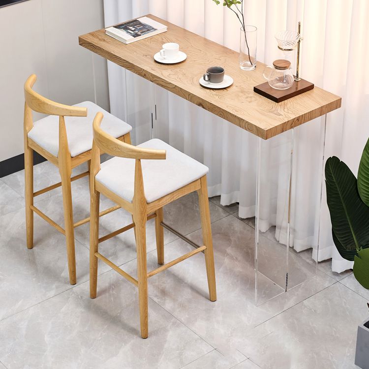 Double Pedestal Bar Table Set 1/3 Pcs Stone Top Bar Table and Solid Wood Stools Clearhalo 'Bar Furniture' 'furn' 'furn_home_bar_bar_sets' 'Furniture' 'Home Bars & Bar Sets' 'home_bar_bar_sets' 'Kitchen & Dining Furniture' 1200x1200_d2cd4b29-fbdc-48d1-92de-8db2f8f2d9a8