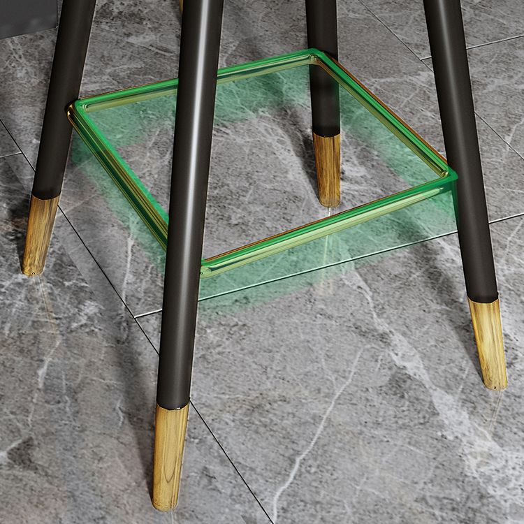 Modern Armless Backrest Counter Stool Steel Cashier Bar Stool with Leather Cushion Clearhalo 'Bar Furniture' 'Bar Stools' 'bar_stools' 'furn' 'furn_bar_stools' 'furniture_bar_stools' 'Kitchen & Dining Furniture' 'kitchen&dining_furn' 'kitchen' 'kitchen_furn' Furniture' 1200x1200_d2ce0b47-6ecd-41fc-a1a2-bf1ebf370425