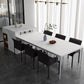Modern Dinning Tabole with White Marble Rectangle Dining Table for Kitchen