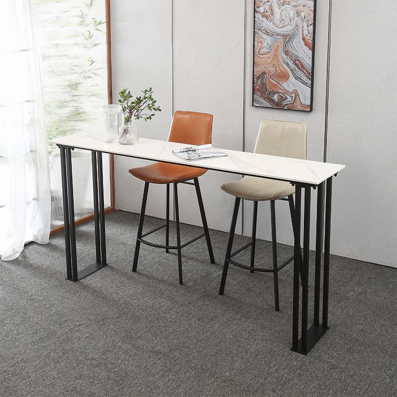 Tavolo da pub industriale per soggiorno in pietra tavolo da bar con doppio piedistallo