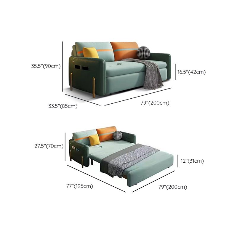 Square Glam Glam Faux Cuir Tache résistant au lit de canapé en vert