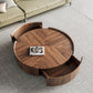 Round Wood Cocktail Table Set with 2 Drawers Modern Walnut Coffee Table Clearhalo 'Coffee & Accent Tables' 'Coffee Tables' 'coffee_tables' 'furn' 'furn_coffee_tables' 'Furniture' 'Living Room Furniture' 1200x1200_d2d08d75-2856-411e-8ba6-e439d3ec5ab1