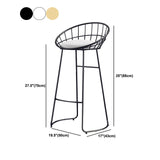 Modern Metal Armless Bar Stool Low Back Armless Bar Chair with Metal Legs