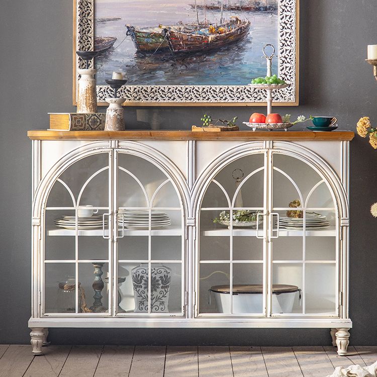 Mid-century Modern Distressed Wooden Cabinet Rectangle Accent Cabinet