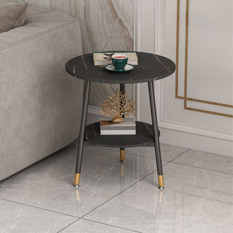 21.6"H X 19.6"W X 19.6"D Round Slate Top Side Table Metal 3 Legs End Table Clearhalo 'Coffee & Accent Tables' 'End & Side Tables' 'end_side_tables' 'furn' 'furn_end_side_tables' 'Furniture' 'Living Room Furniture' 1200x1200_d2d2a1df-94dd-471c-a778-f86b7a673f07