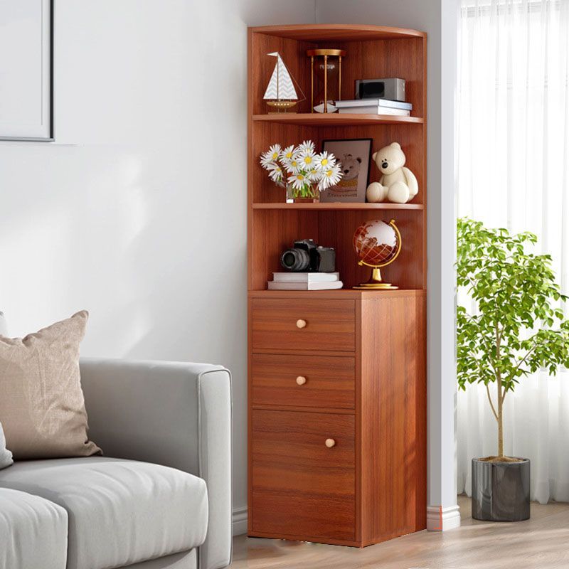 モダンな木製の本棚収納とディスプレイシェルフ64.2 "h x 15.7" w引き出し付きの本棚