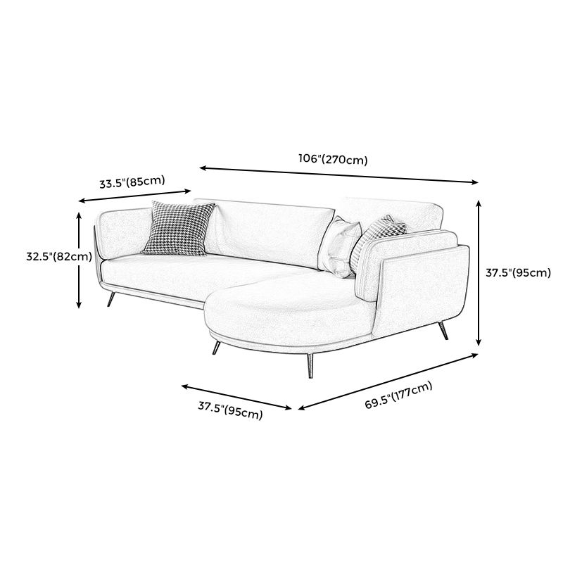 Faux Leather Scandinavian L-Shape Sectional with Pillowed Back Cushions Clearhalo 'furn' 'furn_sectionals' 'Furniture' 'furniture_sectionals' 'kitchen' 'kitchen_sectionals' 'Living Room Furniture' 'Sectionals' 1200x1200_d2d3f7d7-fb8e-4b46-b2c0-c0147ef53fc4