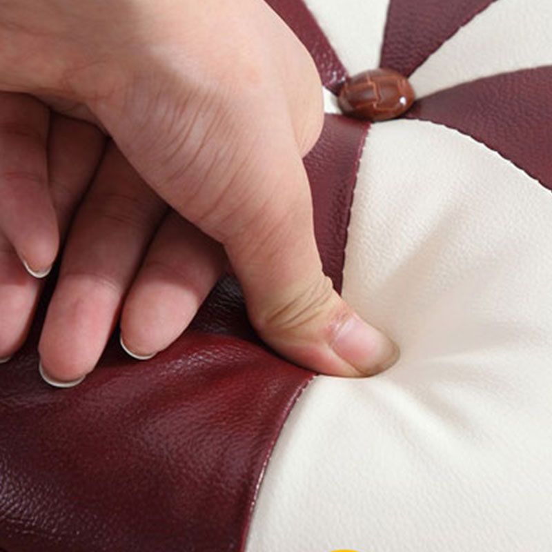 Wine Red Round Pouf Leather Color Piece Pouf for Drawing Room Clearhalo 'furn' 'furn_ottomans_poufs' 'Furniture' 'Living Room Furniture' 'Ottomans & Poufs' 'ottomans_poufs' 1200x1200_d2d4a905-d715-4329-9a6f-3af5589a4683