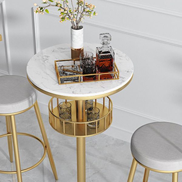 42-inch Height Cocktail Bar Table Modern Metal Base Bar Height Storage Table Clearhalo 'Bar Furniture' 'Bar Tables' 'bar_tables' 'furn' 'furn_bar_tables' 'Furniture' 'furniture_bar_tables' 'Kitchen & Dining Furniture' 'kitchen&dining_furn' 'kitchen' 1200x1200_d2d5dcd4-596b-4be1-8f74-e0f1bcb673c9