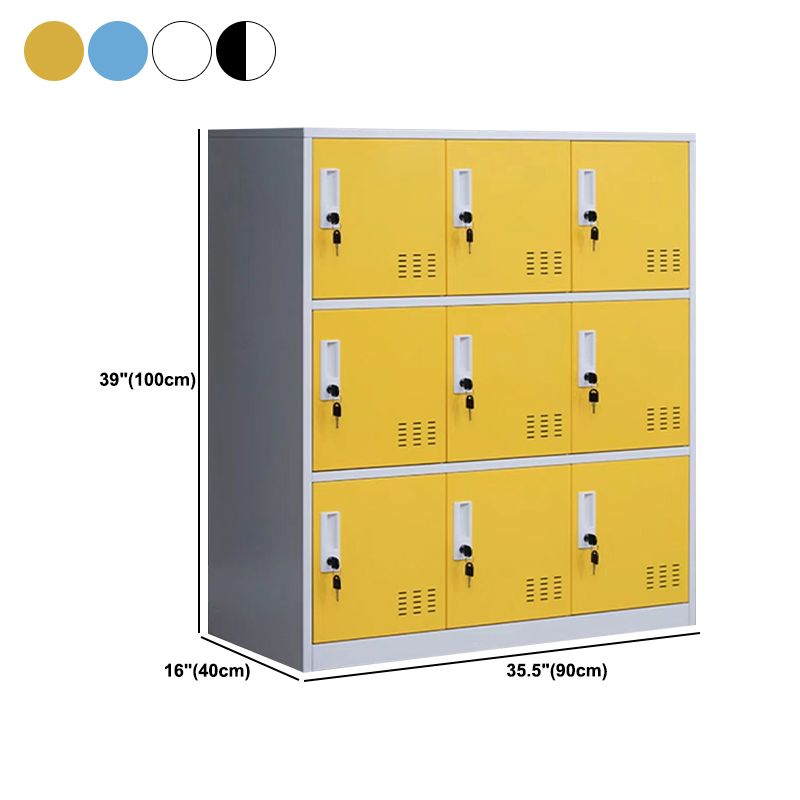 Metal Non-Hanging Armoire Modern Storage Cabinet with Hinged Doors Clearhalo 'Armoires & Wardrobes' 'armoires_wardrobes' 'Bedroom Furniture' 'furn' 'furn_armoires_wardrobes' 'Furniture' 1200x1200_d2d7e3b6-fa78-4c4f-aa93-a2a47b3dc512