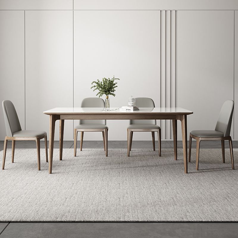 Contemporaneo 1/4/5/7 pezzi sala da pranzo set mobili rettangolo in pietra in bianco