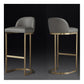 Glam Backrest Armless Counter Stool Iron Bar Stool with Pedal and Cushion