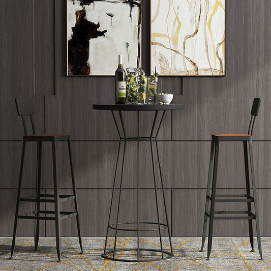 Solid Wood Bar Table Round Dining Table - 23.6" L X 23.6" W X 41.3" H Clearhalo 'Bar Furniture' 'Bar Tables' 'bar_tables' 'furn' 'furn_bar_tables' 'Furniture' 'Kitchen & Dining Furniture' 1200x1200_d2da8847-ddc3-47a3-80b8-0dfc7d51aaff