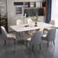 Glam Style Standard Sintered Stone Top Dining Room Set of Rectangle Shape for Kitchen Table Set Clearhalo 'Dining Room Sets' 'Dining Tables & Seating' 'dining_room_set' 'furn' 'furn_dining_room_set' 'Furniture' 'furniture_dining_room_set' 'Kitchen & Dining Furniture' 'kitchen&dining_furn' 'kitchen' 1200x1200_d2db1df7-df0f-4879-93fa-f4240636acda