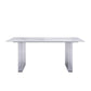 Stone Center Top Dining table Acrylic Double Pedestal Modern White Dinette Table Clearhalo 'Dining Tables & Seating' 'Dining Tables' 'dining_table' 'furn' 'furn_dining_table' 'Furniture' 'furniture_dining_table' 'Kitchen & Dining Furniture' 1200x1200_d2db50f7-9fba-4bf9-98c1-c020c606d363