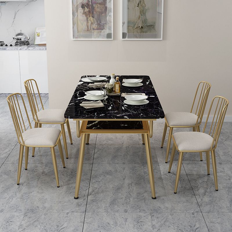 Traditional Luxury Dining Table Rectangle Marble Dinner Table with Metal Base Clearhalo ' dining_table' 'Dining Tables & Seating' 'Dining Tables' 'furn' 'furn_dining_table' 'Furniture' 'furniture_dining_table' 'Kitchen & Dining Furniture' 'kitchen&dining_furn' 'kitchen' 'kitchen_dining_table' 1200x1200_d2dd179c-e4a2-4666-99db-1eb17de9a056