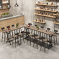 Solid Wood Bistro Bar Table Rectangle Black Base Bar Table for Dining Room Clearhalo 'Bar Furniture' 'Bar Tables' 'bar_tables' 'furn' 'furn_bar_tables' 'Furniture' 'Kitchen & Dining Furniture' 1200x1200_d2deb4c4-6d33-4ccc-bdf2-cb656d90dd58