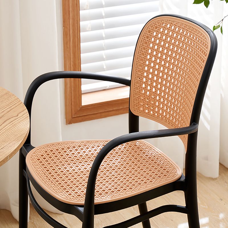Nordic Open Back Side Chair Plastic Indoor Chair for Dining Room Bedroom