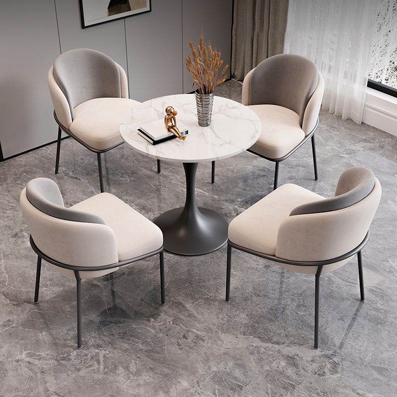 Modern Style Sintered Stone Dining Set Round 1/3/4/5 Pieces Dining Set for Home Use Clearhalo 'Dining Room Sets' 'Dining Tables & Seating' 'dining_room_set' 'furn' 'furn_dining_room_set' 'Furniture' 'Kitchen & Dining Furniture' 1200x1200_d2e035c8-6ac6-4f52-bfae-24471d0635bc
