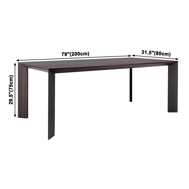 Rectangle Pine Solid Wood Table in Dark Brown Modern Dining Table with 4 Legs for Restaurant Clearhalo ' dining_table' 'Dining Tables & Seating' 'Dining Tables' 'furn' 'furn_dining_table' 'Furniture' 'furniture_dining_table' 'Kitchen & Dining Furniture' 'kitchen&dining_furn' 'kitchen' 'kitchen_dining_table' 1200x1200_d2e17c11-9680-4ffb-90d4-2fc94e62c37a