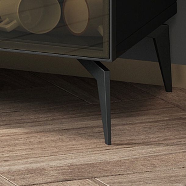 Stile sideboard in vetro moderno in stile sala da pranzo 36,6 "h buffet server in nero